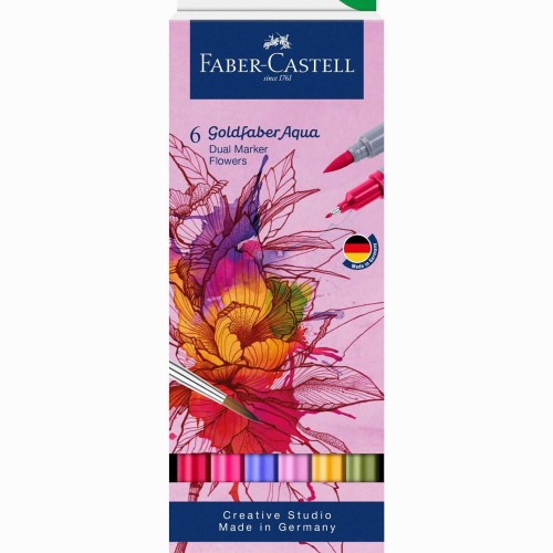 Faber Castell Goldfaber Aqua Çift Taraflı Marker Seti Flowers 164527