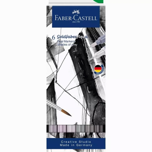 Faber Castell Goldfaber Aqua Çift Taraflı Marker Seti Shades of Grey 164522