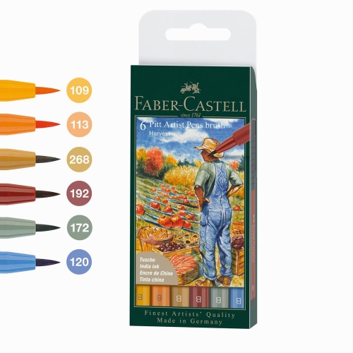 Faber Castell Pitt Artist Pens Brush Fırça Uçlu Kalem Seti Harvest 167179