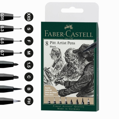 Faber Castell Pitt Artist Pens Fiber Uçlu Kalem Seti Black 167158