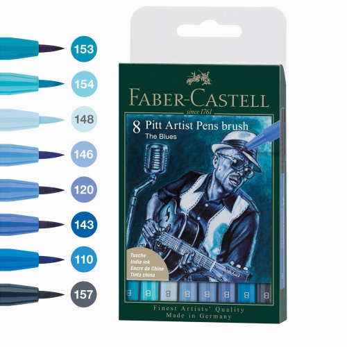 Faber Castell Pitt Artist Pens Fiber Uçlu Kalem Seti The Blues 167172