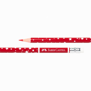 Faber Castell Silgili Kırmızı Başlık Kalemi Yıldızlı 1303 - Thumbnail