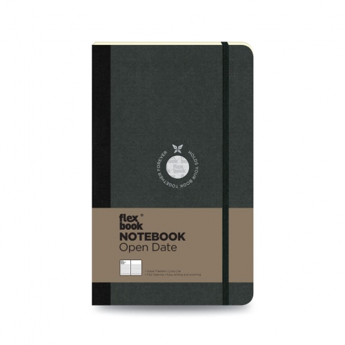 Flex Book Notebook Open Date Medium Çizgili Defter Siyah 1716