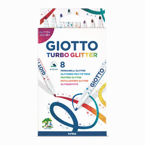 Giotto Turbo Glitter 8'li Simli Keçeli Kalem Seti
