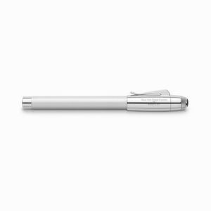 Graf von Faber Castell Bentley White Satin Roller Kalem - 141808 - Thumbnail