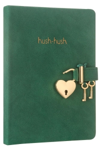 Hush Hush Kilitli Defter 13x18 Cm Yeşil - Thumbnail
