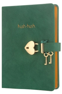 Hush Hush Kilitli Defter 13x18 Cm Yeşil - Thumbnail