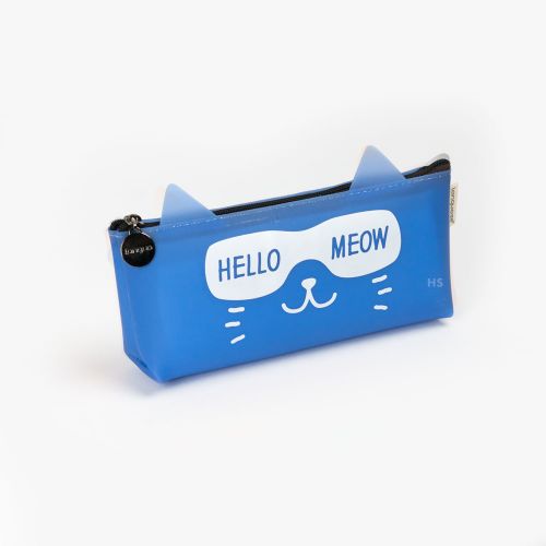 Languo Hello Meow Kalem Çantası Mavi LG-8489