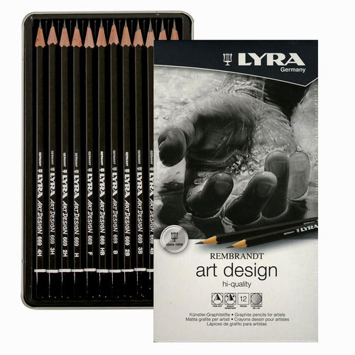 Lyra Rembrandt Art Design Metal Kutulu 12 Dereceli Karakalem Seti 0227