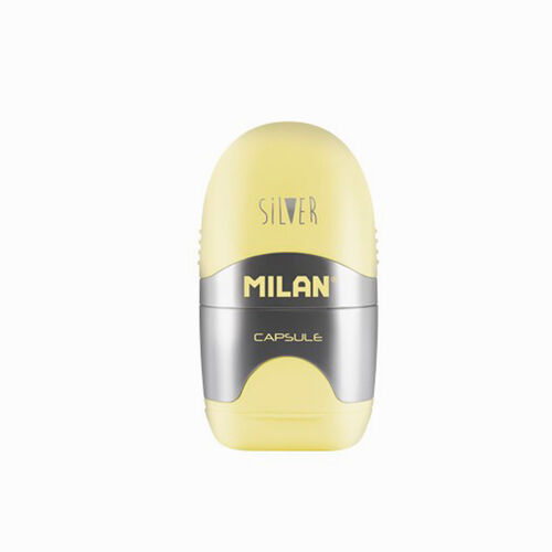 Milan Capsule Silver Edition Silgili Kalemtraş Sarı 7741
