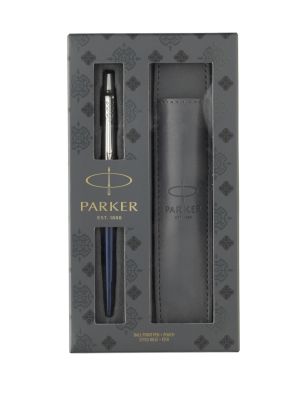 Parker Jotter Yarı Krom Tükenmez Kalem Kalem Kılıfı Hediyeli