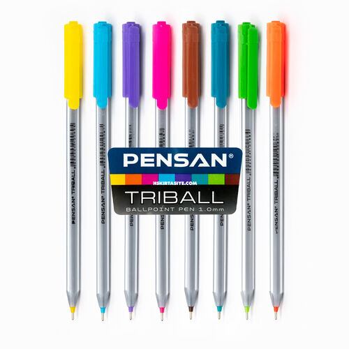 Pensan Triball 8 Renk 1.0 mm Tükenmez Kalem Seti (İsviçre Yapımı Uç) 0718