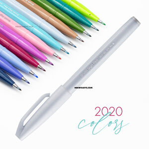 Pentel Brush Sign Pen Touch Light Grey SES15C 5057 - Thumbnail