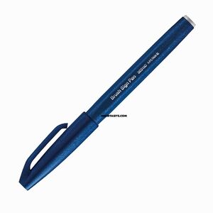 Pentel Brush Sign Pen Touch Blue Black SES15C 5019 - Thumbnail