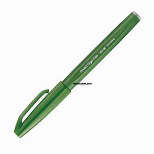 Pentel Brush Sign Pen Touch Olive Green SES15C 5026 - Thumbnail