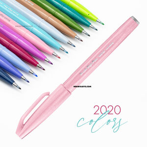 Pentel Brush Sign Pen Touch Pale Pink SES15C. 5071 - Thumbnail