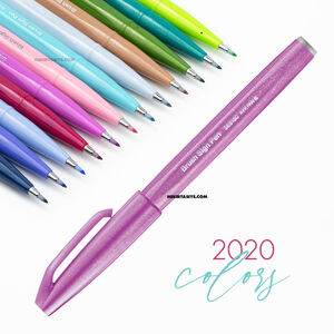 Pentel Brush Sign Pen Touch Pink Purple SES15C 5064 - Thumbnail