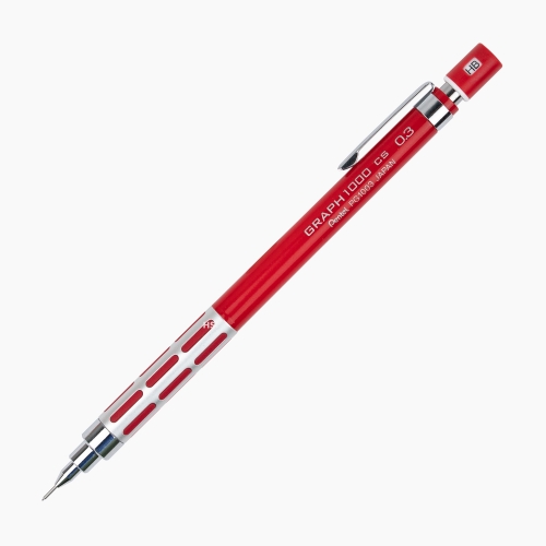 Pentel Graph 1000CS 0.3 mm Mekanik Kurşun Kalem Kırmızı
