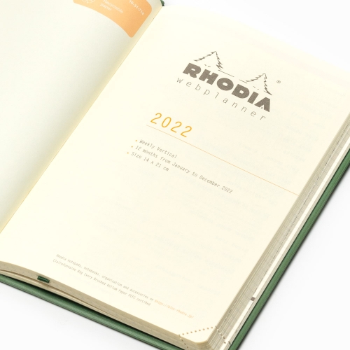 Rhodia 2022 Haftalık Ajanda Dikey Kullanım Siyah 9550