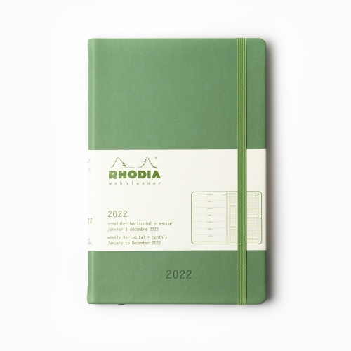 Rhodia 2022 Haftalık Ajanda Yatay Kullanım Yeşil 0891