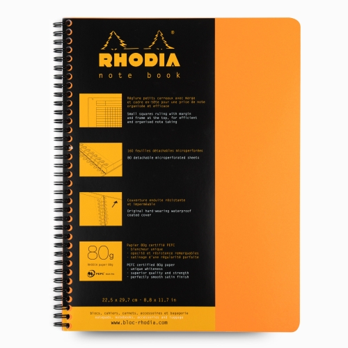 Rhodia Note Book A4 Telli Kareli Akademik Defter Turuncu 0083
