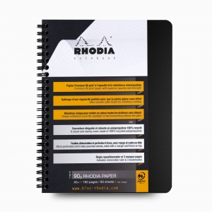 Rhodia Note Book A5 Telli Kareli Akademik Defter Siyah 9107 - Thumbnail