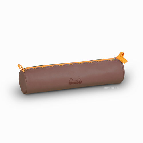 Rhodia Round İtalyan Deri Kalem Çantası Chocolate 318893C 8932