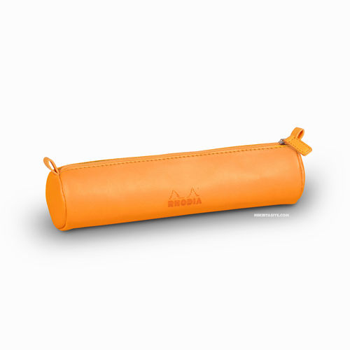 Rhodia Round İtalyan Deri Kalem Çantası Orange 318890C 8901