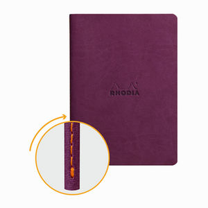Rhodia Sewn Spin A5 İplik Dikiş Çizgili Defter Purple 116410C 4105 - Thumbnail