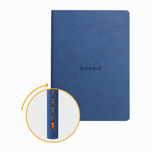 Rhodia Sewn Spin A5 İplik Dikiş Çizgili Defter Sapphire Blue 116408C 4082 - Thumbnail