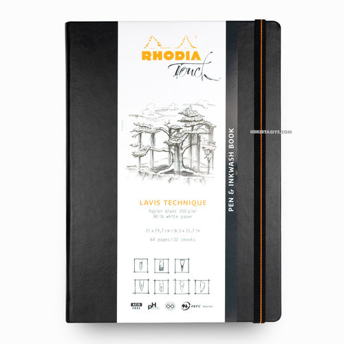 Rhodia Touch A4 Pen & Inkwash Book 200gr Çizim Defteri 1289