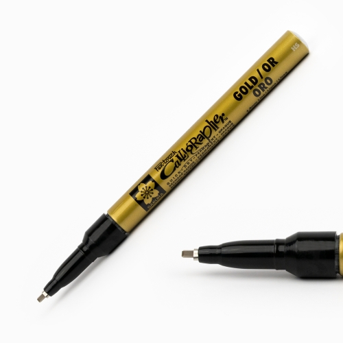 Sakura Pen Touch 1.8 mm Calligrapher Permanent Kesik Uç Kaligrafi Kalemi Metalik Altın 6114