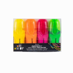 Serve Berry Mini 4 Renk Neon İşaretleme Kalemi Seti 7448 - Thumbnail