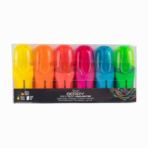 Serve Berry Mini 6 Renk Neon İşaretleme Kalemi Seti 7462