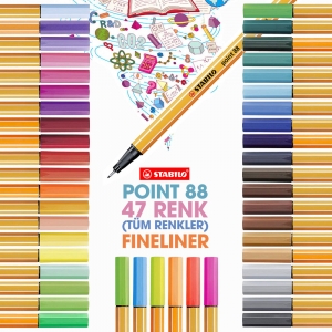 Stabilo Point 88 0.4 mm Fineliner 47 Renk (Tüm Renkler) - Thumbnail