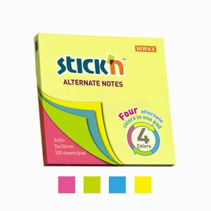 Stickn Alternate Noted Yapışkanlı Not Kağıtları Canlı Renkler 21822 - Thumbnail