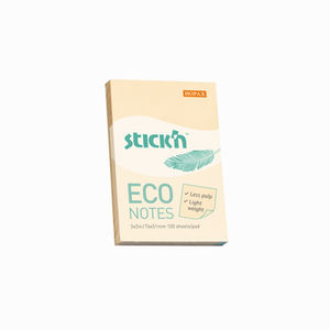 Stickn ECO Notes Yapışkanlı Not Kağıdı Pastel Sarı 21741 7412 - Thumbnail
