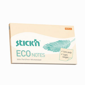 Stickn ECO Notes Yapışkanlı Not Kağıdı Pastel Sarı 21749 7498 - Thumbnail