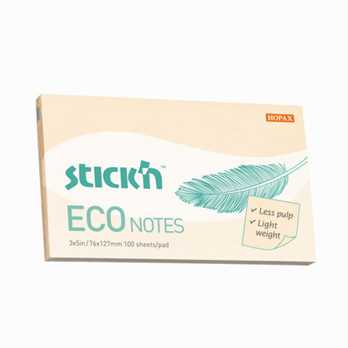 Stickn ECO Notes Yapışkanlı Not Kağıdı Pastel Sarı 21749 7498