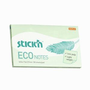 Stickn ECO Notes Yapışkanlı Not Kağıdı Pastel Yeşil 21752 7528 - Thumbnail