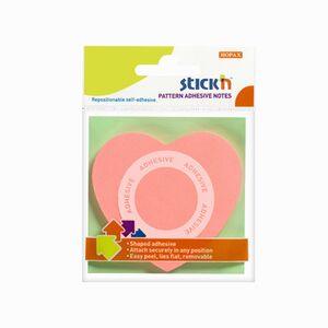 Stickn Pattern Adhesive Note Yapışkanlı Not Kağıtları Heart 21545 - Thumbnail