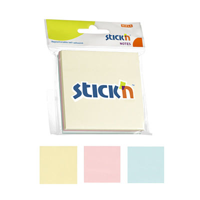 Stickn Yapışkanlı Not Kağıdı 3'lü Pastel Renkler 21092 0925