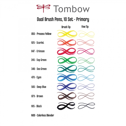 Tombow Dual Brush 10'lu Set Primary 1679