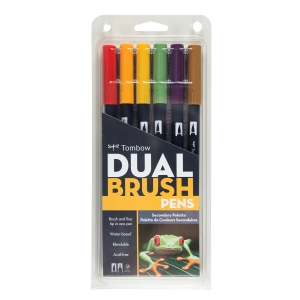 Tombow Dual Brush 6'lı Set Secondary Palette - Thumbnail
