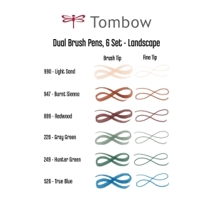 Tombow Dual Brush 6'lı Set Landscape - Thumbnail