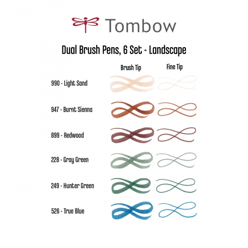 Tombow Dual Brush 6'lı Set Landscape