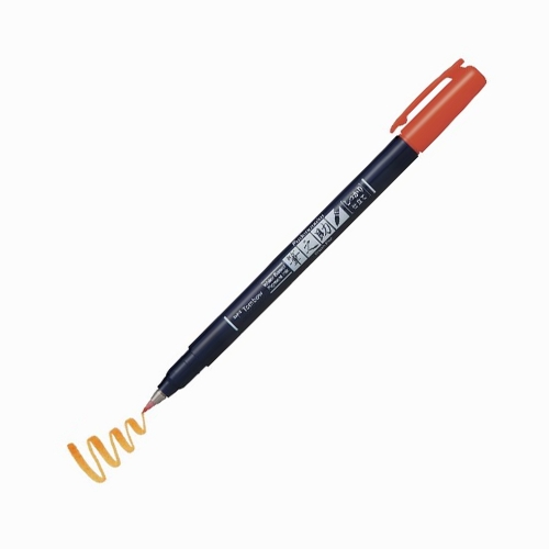 Tombow Fudenosuke Brush Çizim ve Modern Kaligrafi Kalemi Hard Tip Orange 7914