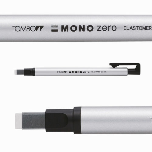 Tombow Mono Zero 2.5x5mm Düz Uç Kalem Silgi Gümüş EH-KUS04 2543