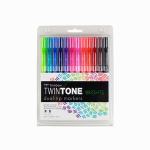 Tombow TwinTone 12'li Canlı Renkler Çift Uçlu Markör Seti 8877 - Thumbnail