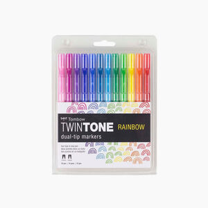 Tombow TwinTone 12'li Rainbow Renkler Çift Uçlu Markör Seti 5266 - Thumbnail